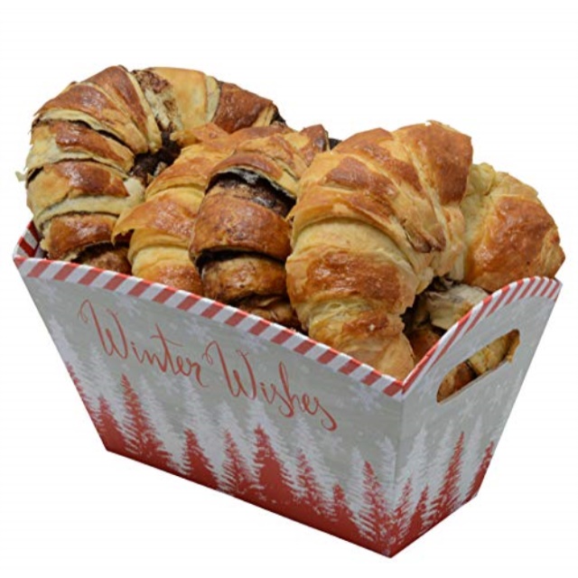 christmas gift trays with handles and silver metallic glitter designs