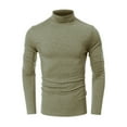 thumbnail image 2 of gbyLJF Men's Turtleneck T-shirts Solid Color Long Sleeved Pullover Sweatshirt Lightweight Fall Winter Classic Base Layer Shirts, 2 of 4