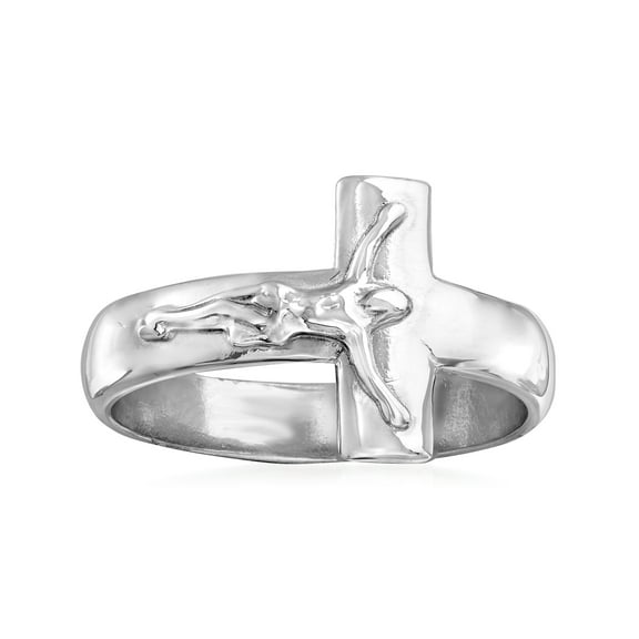 Ross-Simons Italian Sterling Silver Crucifix Ring, Women's, Adult