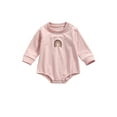 thumbnail image 4 of Kmbangi Baby Autumn Rompers Rainbow Embroidery Long-Sleeves Jumpsuit, 4 of 7