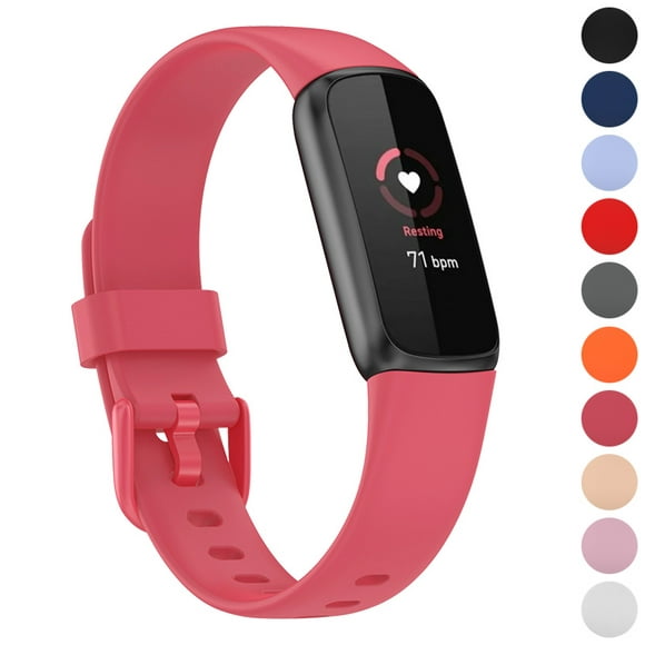 StrapsCo Bracelet-montre en Caoutchouc de Silicone Monochrome pour Fitbit Luxe