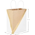 thumbnail image 3 of 9" Medium Paper Gift Bags (Pack of 8 - White & Kraft) for Valentine's Day, Easter, Birthdays, Mother's Weddings, Graduations, Baby Showers, Bridal Care Packages and More, 3 of 4