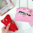 thumbnail image 3 of Wallet Case Compatible with iPhone, Pretty Luxury Bag Design, Purse Flip Card Pouch Cover Soft Silicone Case with Hand Holder Long Shoulder Strap(Pink,iPhone 11), 3 of 6