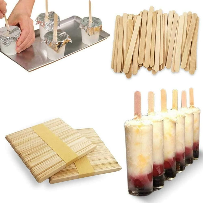 Acerich 200 Pcs Craft Sticks Ice Cream Sticks Wooden Popsicle Sticks 4-1/2