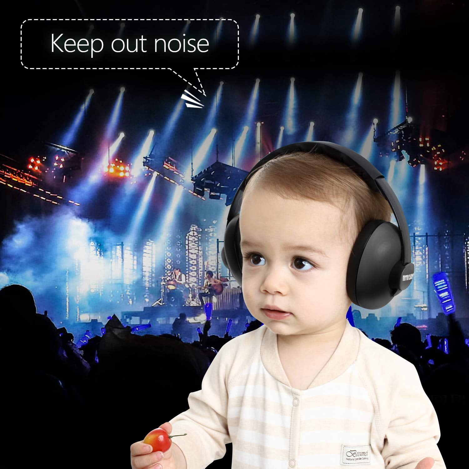 BBTKCARE Baby Noise Cancelling Over Ear Headphones, Black