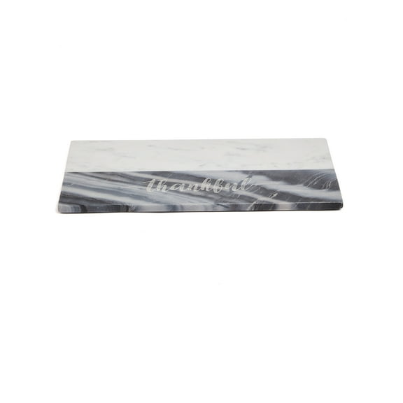 Lexi Home Real Marble Charcuterie Cutting Board - Grey Thankful Design