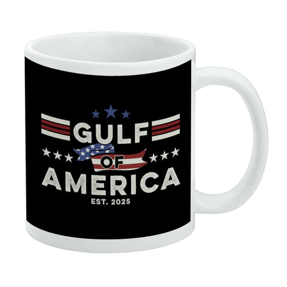Gulf of America Est. 2025 Ceramic Coffee Mug, Novelty Gift Mugs for Coffee, Tea and Hot Drinks, 11oz, White
