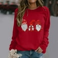 thumbnail image 2 of Chandail en Molleton d'Hiver pour Femmes Pull Imprimé Xmas Mi-Longueur Blouse Ample de Noël Hoilidy Extérieur Chaud Col Rond Cardigan à Capuche Mode Pull, 2 of 5