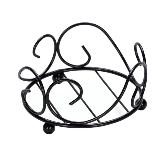 Vintage Coaster Holder Round, Black Iron Metal Coaster Holder Modern Industrial Sterling Wave Charm Beach House Home Bar Coaster Holder Storage Caddy