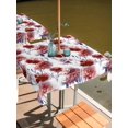 thumbnail image 2 of Outdoor Tablecloth with Umbrella Hole for Patio/Picnic/Party/Camping, Red Floral Waterproof Table Cloth Square Cover Washable, Vintage Cornflower Leaves Rustic Plants (54"x 54"), 2 of 8