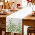 thumbnail image 5 of Sage Green Gradient Cotton Linen Table Runner for Dining Kitchen, Abstract Polka Dots Vintage Modern Art Wedding Outdoor Party Tablerunners, Dresser Scarf Coffee Tablecloth Runners 13x108 Inches, 5 of 9