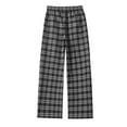 thumbnail image 4 of Women's Wide - Leg Plaid Pants - Drawstring Elastic, High - Waisted, with Pockets, 4 of 4