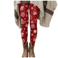 thumbnail image 5 of zaveiop Women's Christmas Leggings Snowflake Print High Waisted Workout Pants Tummy Control Sports Active Legging Tights (Z5-Wine, M), 5 of 6