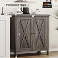 thumbnail image 4 of Ensemble d'Armoires de Rangement Style Ferme pour Entrée – Buffet Bahut 2 Pcs en Chêne Foncé avec Tablettes Ajustables et 2 Portes – Console Polyvalente pour l'Organisation du Salon, de la Salle à Manger, de la Cuisine Ou du Couloir, Chêne Foncé, 4 of 8
