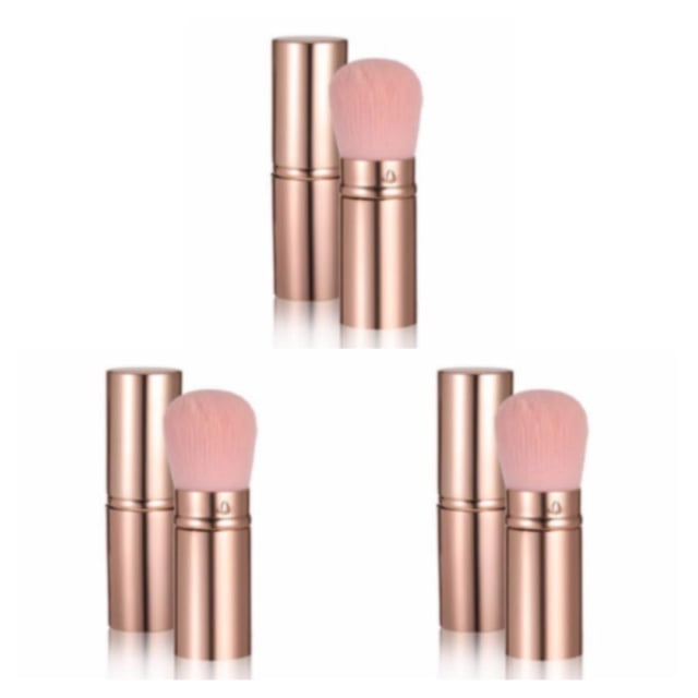 kurtrusly Soft And Comfortable Blush Brush For Flawless Makeup Look Wide Application Rose red 3Set