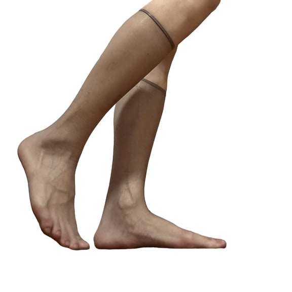 Men's Over the Calf Socks Sheer Nylon Knee Highs Dress Socks Breathable Light Formal Socks Work or Leisure Clothing