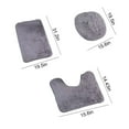 thumbnail image 2 of Hiroekza 3-piece Bathroom Rug Set, Super Soft Non-Slip Absorbent Bath Mat, U-Shaped Carpet, Toilet Lid Cover, Bathroom Carpet for Women & Men Dark Gray, 2 of 6