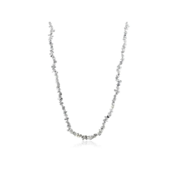 Gem Stone King 34 inch White Simulated Howlite Simulated Gemstone Beads Chip Necklace 395.00 Carat