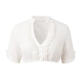 thumbnail image 2 of German Dirndl Blouse with Ruffles White - Traditional & Elegant Bavarian Oktoberfest Blouse Luna,Women German Dirndl Blouse Bavarian Oktoberfest White Dirndl Shirts for Women, 2 of 8
