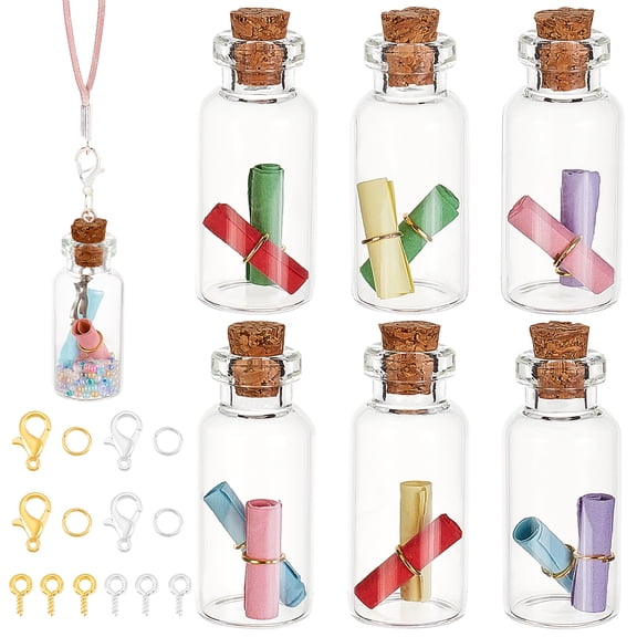 Wishing Bottle with Message 78pcs Glass Jars Bottles with Cork Stoppers Wish Message Bottles Corked Glass Bottles Eye Screws for DIY