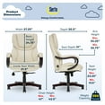 thumbnail image 3 of Serta Conway Big and Tall Executive Office Chair with Wood Accents Ivory White, 3 of 17