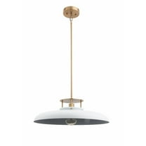 Open Box BE101GW-Brio Lighting-Beacon - 1 Light Pendant-64.3 Inches Tall and 20 Inches Wide-Gold/White Finish -Traditional Installation