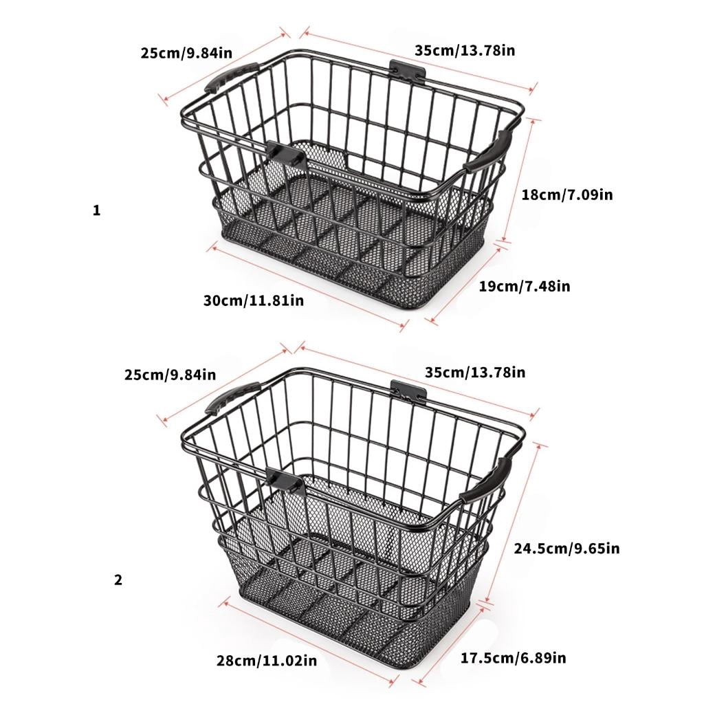 Yihuala Detachable Front Bike Basket Electric Bikes Storage Basket Cycling Bike Wire Baskets for Road Bikes Travel Easy Assembly