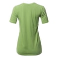 thumbnail image 3 of A2Y Women's Basic Solid Premium Cotton Short Sleeve Crew Neck T Shirt Tee Tops Sage 1XL, 3 of 6