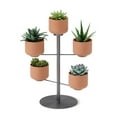 thumbnail image 1 of TERRAPOTTA - Porte pots de fleurs rotatifs, 5 pots, céramique et métal titanium, 1 of 8