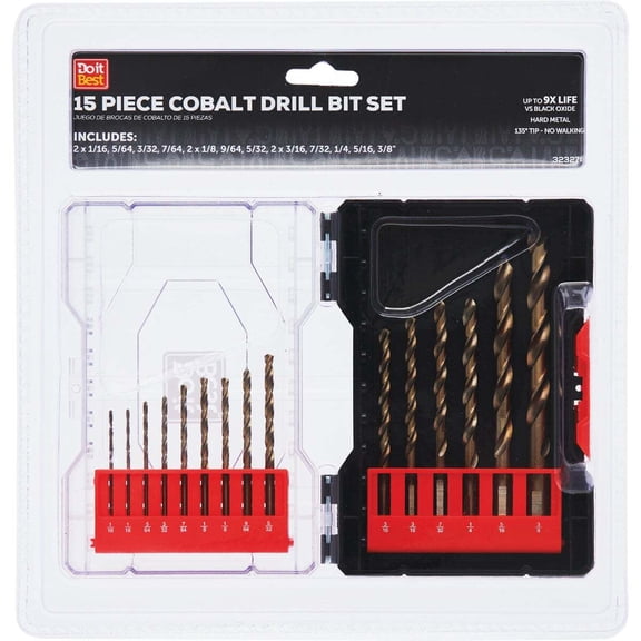 Do it Best Cobalt Drill Bit Set (15-Piece) QJDIB-PTASET-005