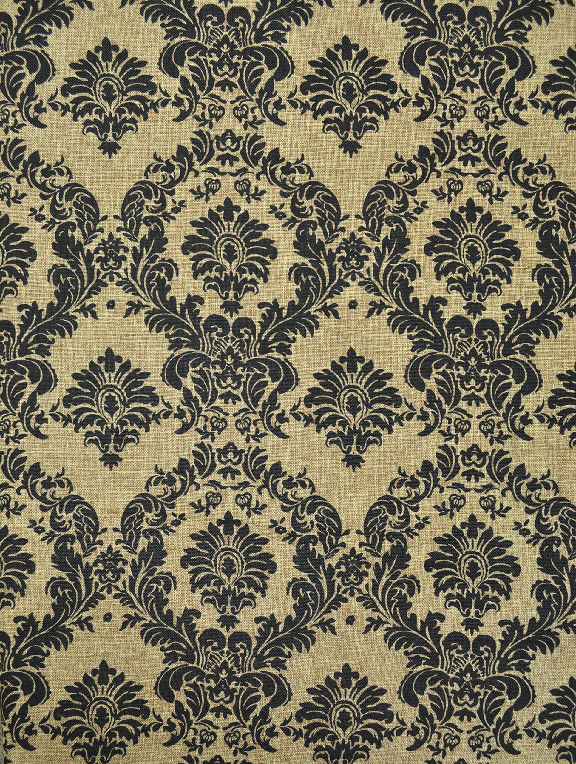AK Trading - 60" Wide - Damask Print Burlap Jute Fabric for DIY Crafts, Decor & Upholstery (60" Wide x 25 Yards)