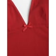 thumbnail image 3 of Set de tankini con purpurina uniforme, decoración de lazo brillante, color rojo, talla S, 3 of 4