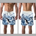 thumbnail image 3 of luoweisi Men's Beach Shorts Quick Dry Swim Trunks with Mesh Lining Penguin L, 3 of 5
