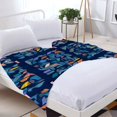 thumbnail image 3 of Vibrant Abstract Geometric Flannel Blanket - Soft Cozy Warm for Sofa Travel Bed & Chair - Dynamic Colorful Design with Birds, 3 of 7