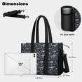 thumbnail image 5 of Teacher Tote Bag,Black White Dinosaurs Fossils Pattern Teacher Utility Tote Bag,Large Work Tote Bags for Women with Multiple Pockets,Top Zipper Closure,13.8x10.6x6.7 Inch, 5 of 5