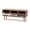 thumbnail image 1 of Baxton Studio Leane Mueble de TV de 3 cajones de madera multicolor y acabado marrón natural moderno y contemporáneo Baxton Studio 1.93271E11, 1 of 2
