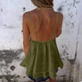 thumbnail image 5 of WCMZJ Womens Camisole Tank Tops Causal Scoop Neck Sleeveless Tops Summer Loose Fit Spaghetti Strap Cami Shirts Army Green 2XL, 5 of 8