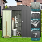 8 x 6 Outdoor Storage Shed on Sale, Aiho Shed & Outdoor Storage Clearance, Metal Storage Shed for Outside, Backyard, Garden & Patio - Dark Gray