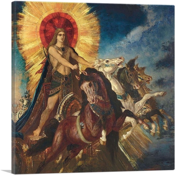 ARTCANVAS Chariot Of Apollo Or Phoebus Apollo Canvas Art Print by Gustave Moreau - Size: 18" x 18" (1.50" Deep)