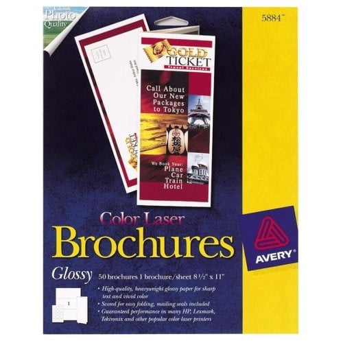 Avery Color Laser Brochures Glossy white 50 pcs. trifold