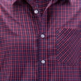 thumbnail image 3 of Fnnxeal Men's Plus Size Red Plaid Shirt - Long Sleeve Button Down with Chest Pocket, Cotton Rayon Spandex Blend, Stretchy Breathable, Classic Fit for Casual Work, Size 2XL, 3 of 5