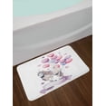 thumbnail image 2 of Carnival Bath Mat, Fantasy Theme a Unicorn and Violet Hues Balloons and Stars and Dreamy, Plush Bathroom Decor Mat with Non Slip Backing, 29.5" X 17.5", Multicolor, by Ambesonne, 2 of 2