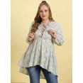 thumbnail image 2 of Blusa de encaje de impresión de DAISY PLANTY DAPLE Rosegal  Blusas Tallas Grandes, 2 of 5