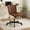 Brown, variant on HomeZeer Space Saving Armless Office Chair with Wheels, Adjustable Height PU Leather Swivel Computer Task Chair, Soft Padded Mid Back Vanity Chair Design for Home Office & Small Spaces, Black