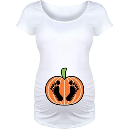 

Pumpkin with Footprints - Maternity Scoop Neck T-Shirt