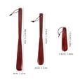thumbnail image 2 of HAMPPLIES 3pcs Old Man Shoehorn For Adults Brown Wood Daily Use, 2 of 8
