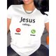 thumbnail image 1 of Medium Stretch Polyester Blend Women's Casual Jesus Calling Graphic T-Shirt with Crew Neck for All Season Comfort Wear, 1 of 6