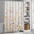 thumbnail image 5 of Country Colorful Flower Leaves on Vintage Shower Curtain for Bathroom, Summer Floral Waterproof Shower Curtains Washable Quick Dry with Hooks Bathtub Curtains 72x72IN, 5 of 9