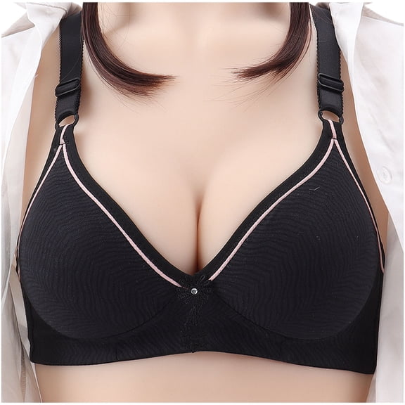 MIUOWANP Woman's Bras No Underwire Full Support Adjustable Shoulder Strap Bra Optimal Push-Up Bra for Ultimate Charm,Black 42