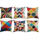 thumbnail image 1 of Juego de 6 fundas de cojín de lino decorativas para muebles de exterior, con cremallera invisible, 45 x 45 cm., 1 of 5